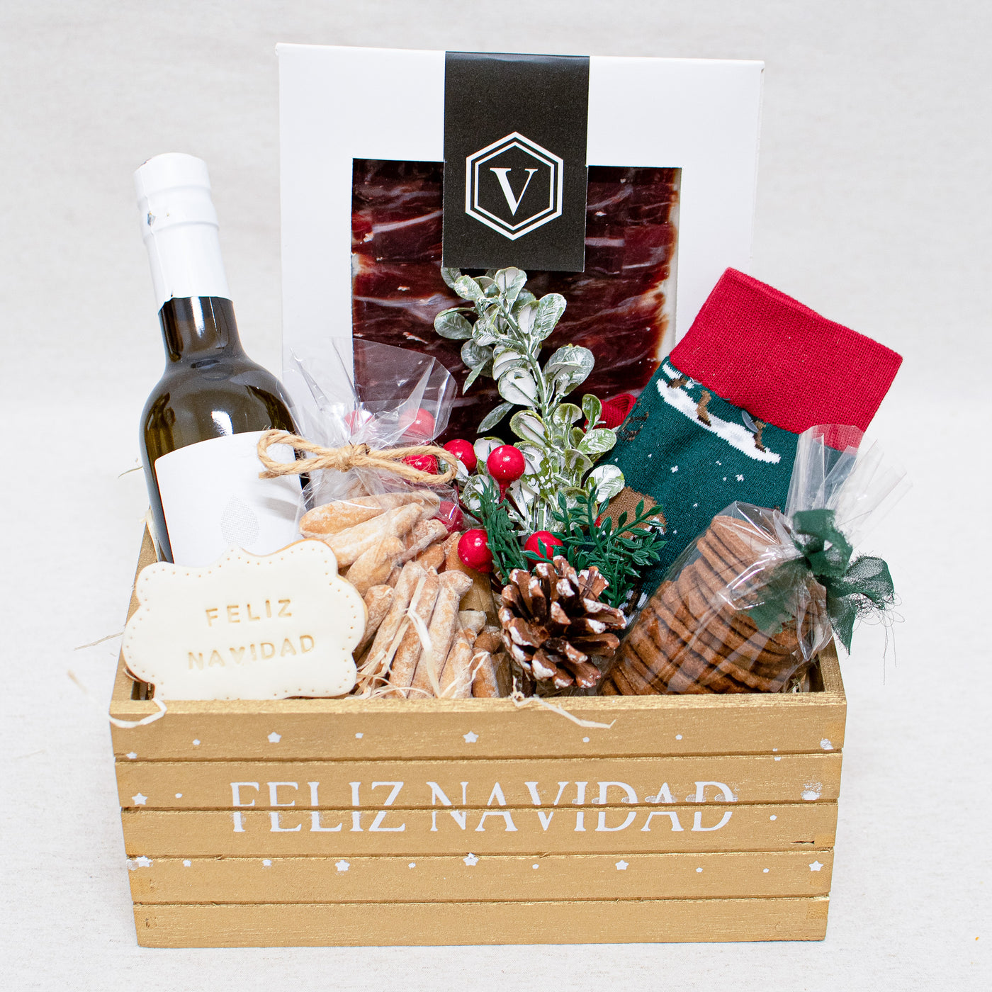 Caja Dorada Feliz Navidad