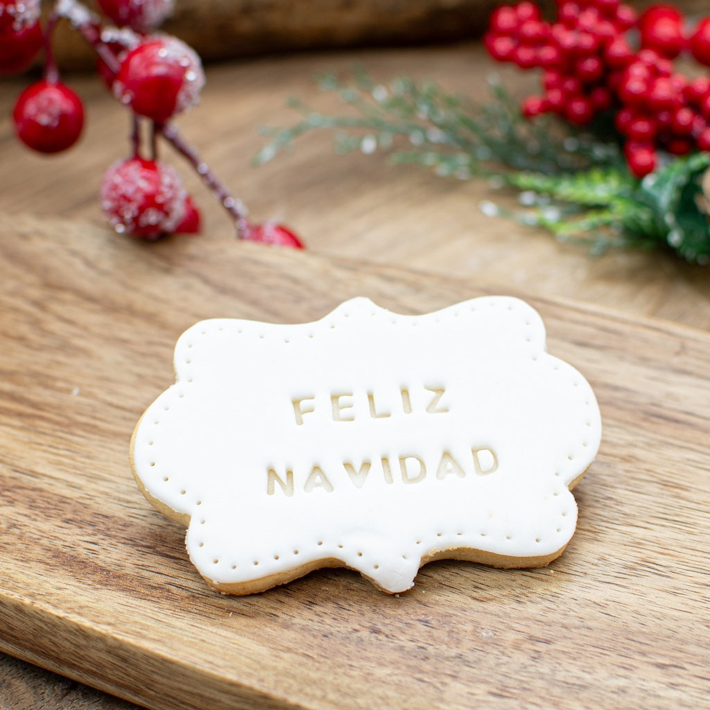 Galleta con mensaje Feliz Navidad
